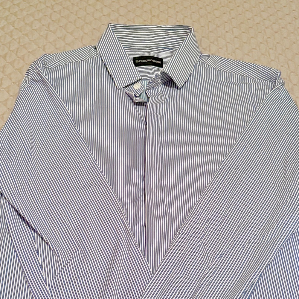 Emporio Armani Blue & white striped shirt
